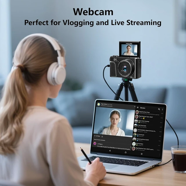 Alt view image 6 of 7 - 8K Digital Camera for Photography, Vlogging Camera for YouTube with WiFi