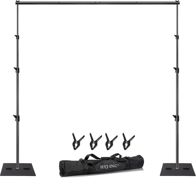Main image of Heavy Duty Backdrop Stand Pipe and Drape Photography Backdrop Stand Kit Adjustable Photo Background Stand 10ft x 10ft with Metal Base, 4 Clamps,Carrying Bag for Photography Video Studio