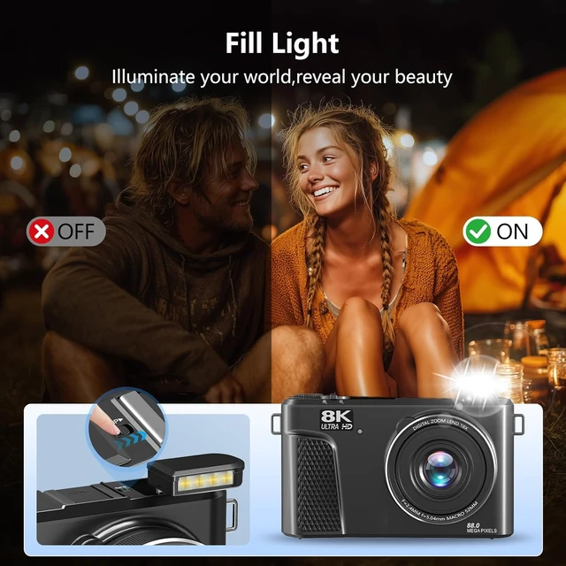 Alt view image 7 of 7 - 8K Digital Camera for Photography, Vlogging Camera for YouTube with WiFi