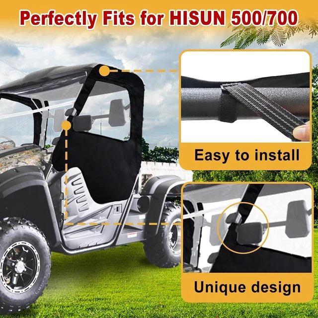 Alt view image 4 of 7 - Hisun 500 700 Soft Side Doors Zip Waterproof All Weather Clear View