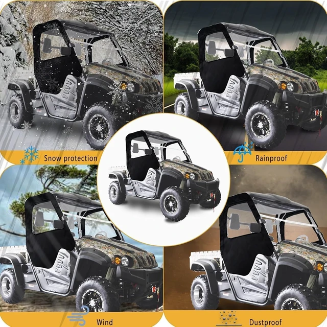 Alt view image 6 of 7 - Hisun 500 700 Soft Side Doors Zip Waterproof All Weather Clear View
