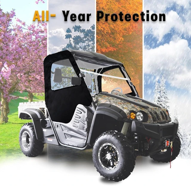 Alt view image 7 of 7 - Hisun 500 700 Soft Side Doors Zip Waterproof All Weather Clear View