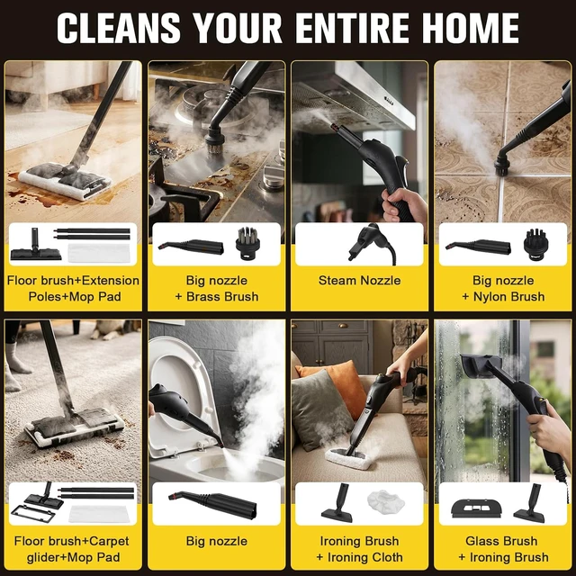 Alt view image 4 of 7 - Multi-Purpose Steam Cleaner, 4.5Bar 300°F Steamer for Tile & Grout