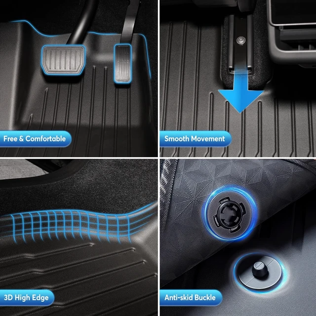 Alt view image 5 of 7 - Tesla Model Y Juniper Floor Mats 2025 2026 and Cargo Liners 10PCS