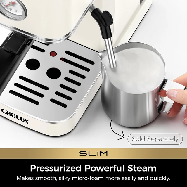 Alt view image 3 of 7 - Slim Espresso Machine with Milk Frother for Home Cappuccino, Creamy