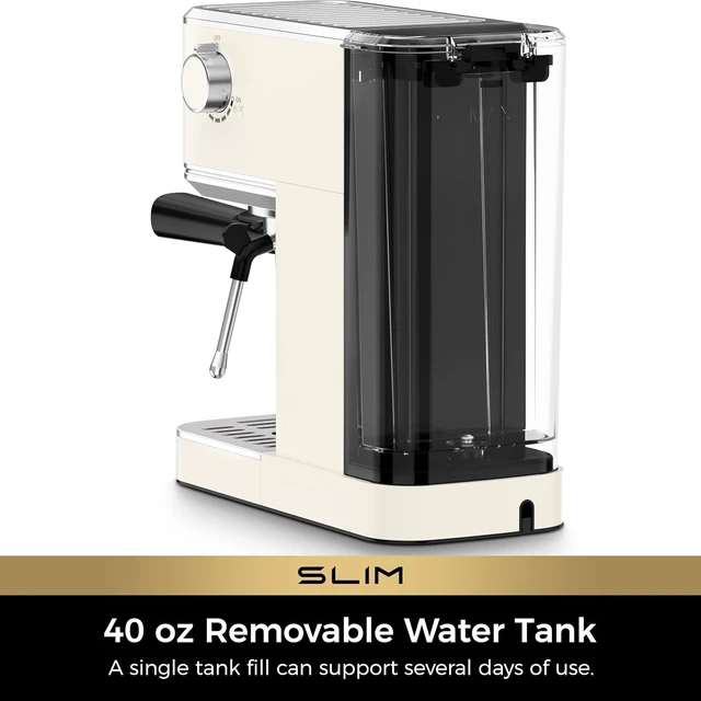 Alt view image 7 of 7 - Slim Espresso Machine with Milk Frother for Home Cappuccino, Creamy