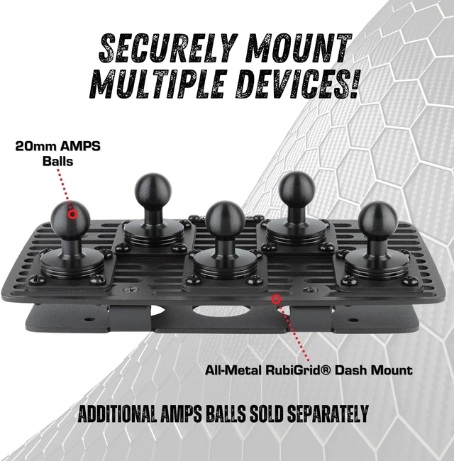 Alt view image 2 of 7 - RubiGrid Metal Dash Mount Phone Holder Multi-Device Mount Compatible with 2019-2023 Ford Ranger