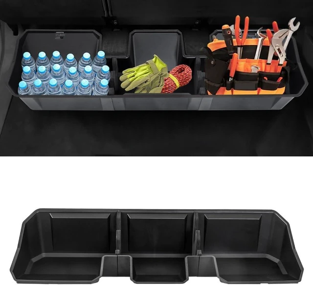 Main image of MAXDOM Underseat Storage Fit for 2024-2025 Tesla Cybertruck Rear Under Seat Organizer Box (Black, For Cybertruck)