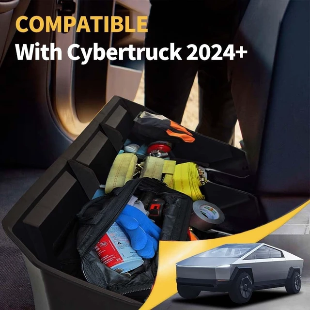 Alt view image 2 of 7 - MAXDOM Underseat Storage Fit for 2024-2025 Tesla Cybertruck Rear Under Seat Organizer Box (Black, For Cybertruck)