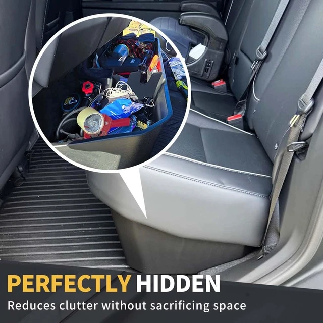 Alt view image 3 of 7 - MAXDOM Underseat Storage Fit for 2024-2025 Tesla Cybertruck Rear Under Seat Organizer Box (Black, For Cybertruck)