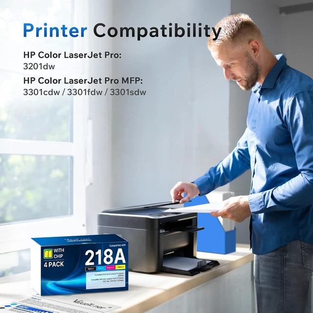 Alt view image 5 of 5 - 218A Compatible for HP 218A Toner Cartridges 4 Pack (with CHIP)