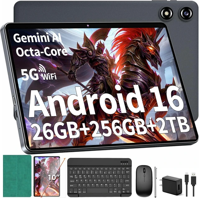 Main image of Android 16 Tablet with Keyboard - 26GB+256GB+2TB Expand, Gemini AI-Green
