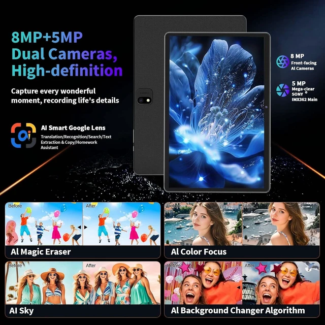 Alt view image 7 of 7 - Android 16 Tablet with Keyboard - 10 inch Tablet with 26GB+256GB+2TB Expand