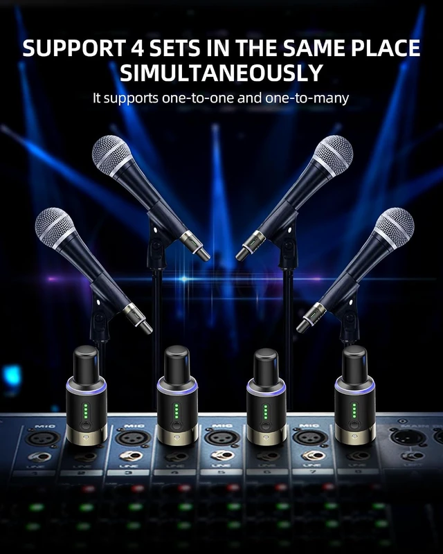 Alt view image 6 of 7 - 5.8GHz Wireless XLR Transmitter Receiver Microphone Wireless System