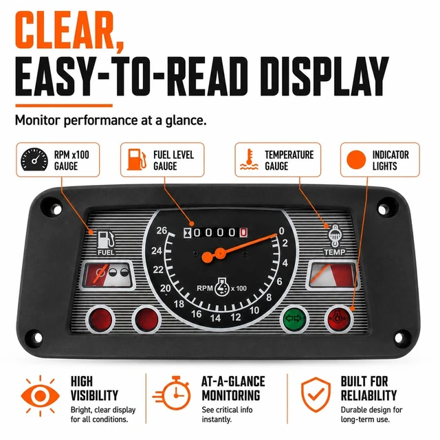 Alt view image 5 of 7 - C5NN10849L Cluster Assembly Gauge Fits Ford Tractor 5000 2000 3000 3400 4000 4500 7000 EHPN10849A C7NN10849C Clockwise