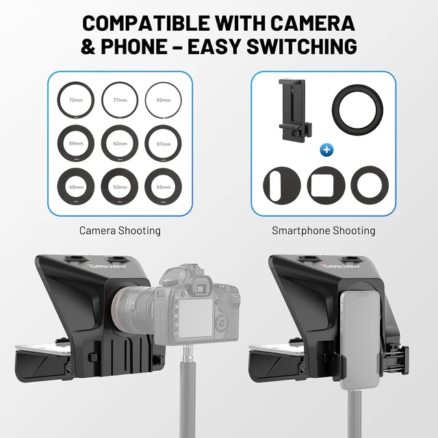 Alt view image 3 of 7 - T5 Teleprompter for Smartphone & Tablet, Video Recording