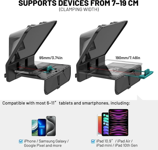 Alt view image 5 of 7 - T5 Teleprompter for Smartphone & Tablet, Video Recording