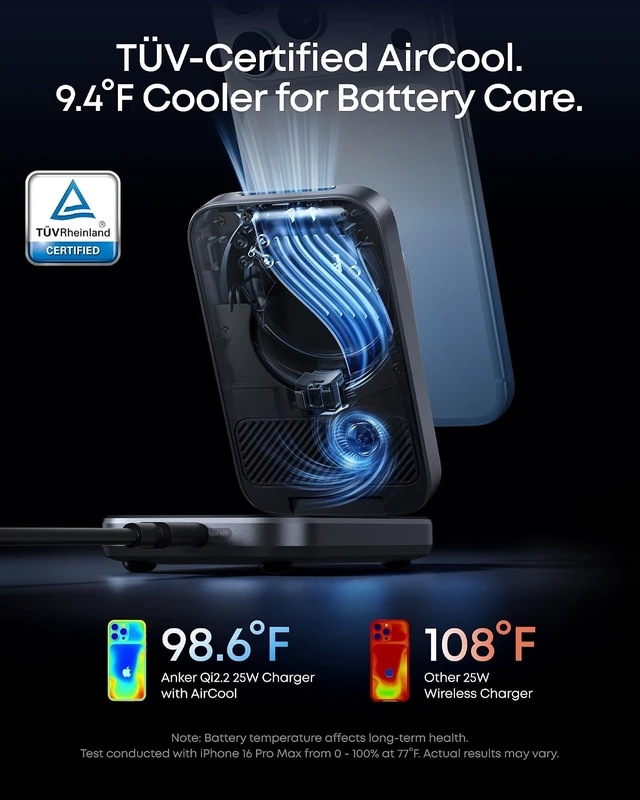 Alt view image 3 of 7 - Prime 25W Qi2.2-Certified Palm-Sized 3-in-1 Foldable MagSafe Charger