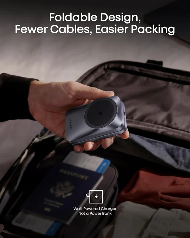 Alt view image 4 of 7 - Prime 25W Qi2.2-Certified Palm-Sized 3-in-1 Foldable MagSafe Charger