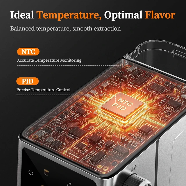 Alt view image 5 of 7 - 20 Bar Espresso Machine with Milk Frother, Cold Brew, Touch Screen