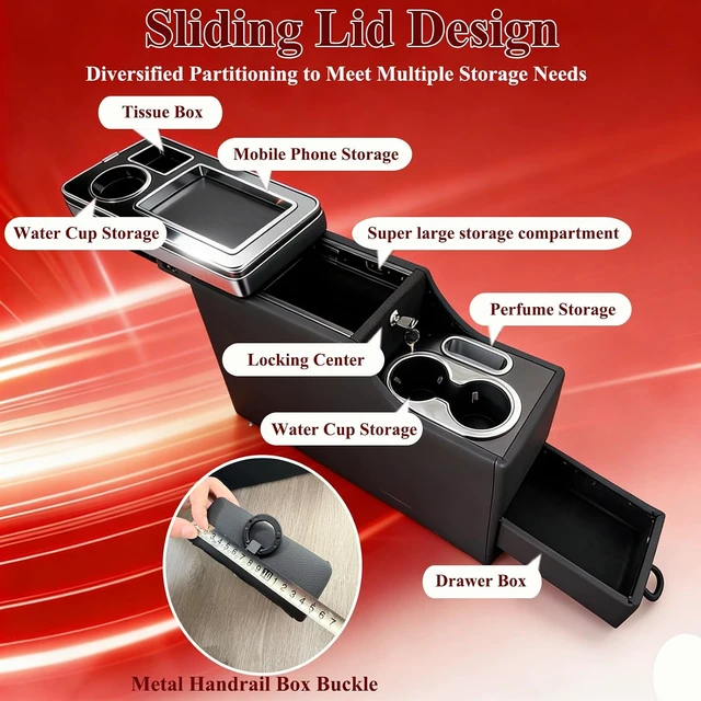 Alt view image 7 of 7 - Center Console Between Seats for Trucks, SUVs, Minivans, Middle Van, RV