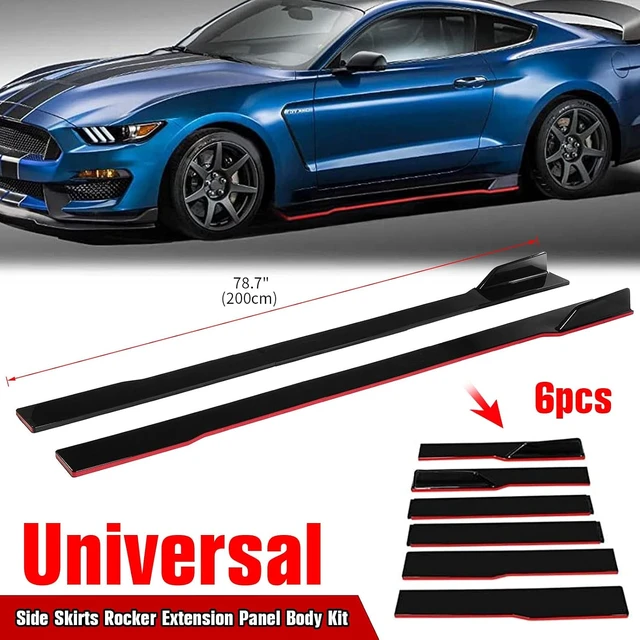 Alt view image 3 of 7 - Front Bumper Lip Chin Spoiler Splitter Diffuser, Glossy Black w/Red