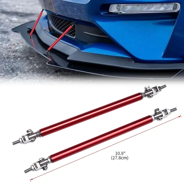 Alt view image 4 of 7 - Front Bumper Lip Chin Spoiler Splitter Diffuser, Glossy Black w/Red