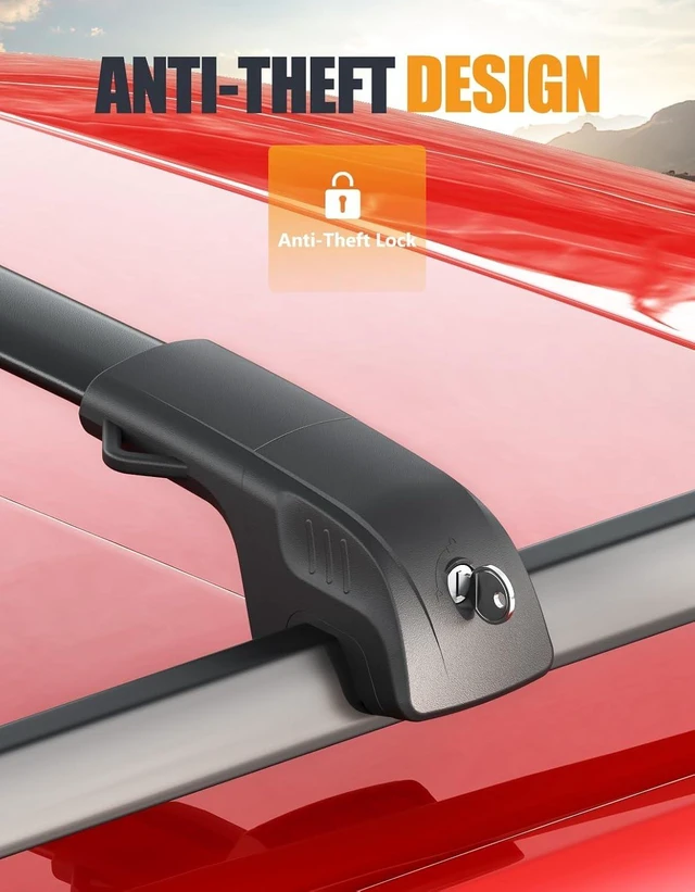 Alt view image 4 of 7 - 300lbs Lockable Roof Rack Cross Bars for Ford Explorer 2011-2015