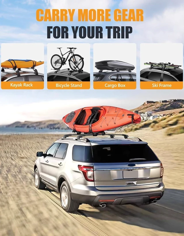 Alt view image 7 of 7 - 300lbs Lockable Roof Rack Cross Bars for Ford Explorer 2011-2015