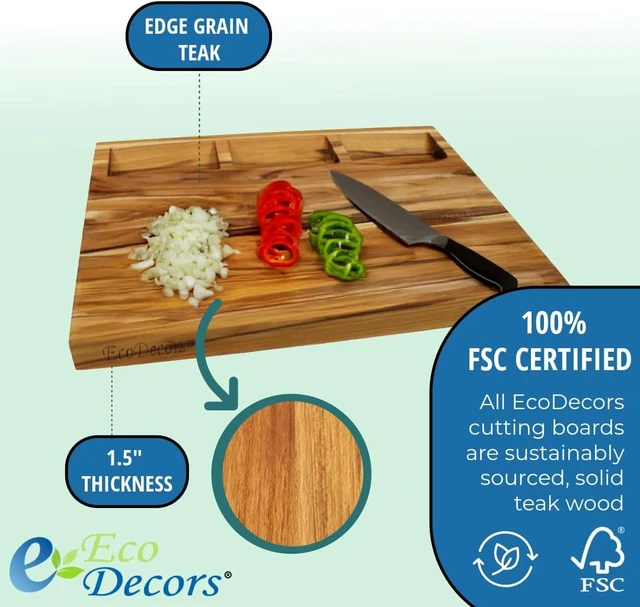 Alt view image 3 of 7 - Teak Cutting Board 20x15, Reversible with Juice Groove