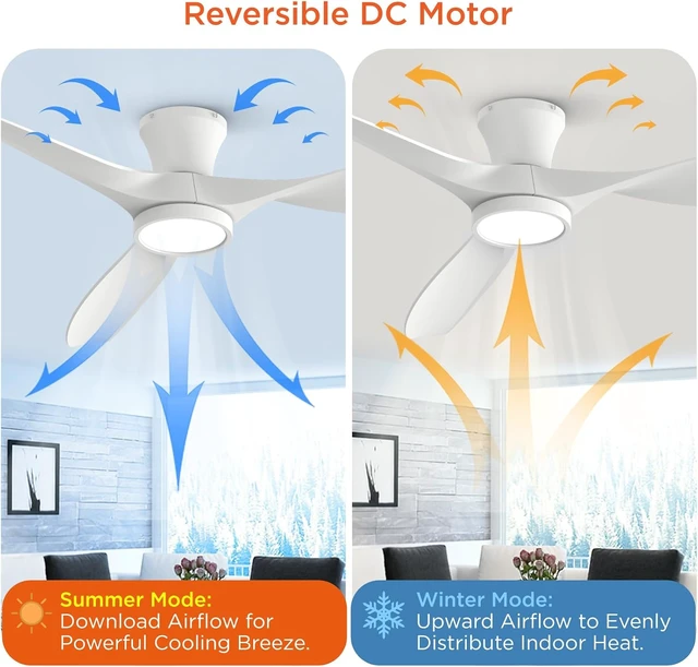 Alt view image 3 of 7 - 52 inch Ceiling Fans with Lights and Remote Control White