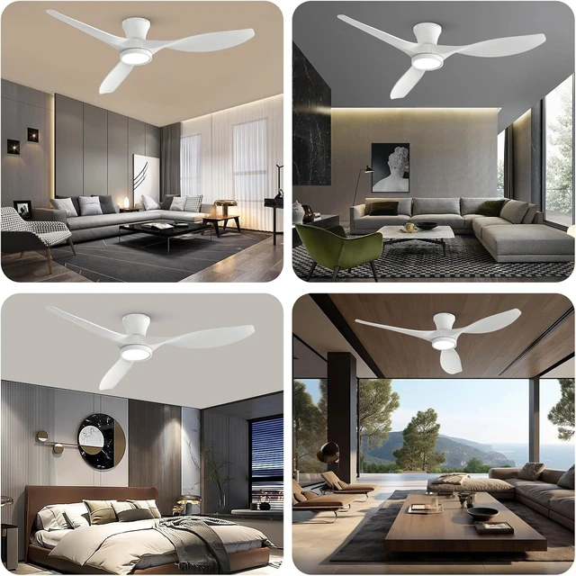 Alt view image 7 of 7 - 52 inch Ceiling Fans with Lights and Remote Control White
