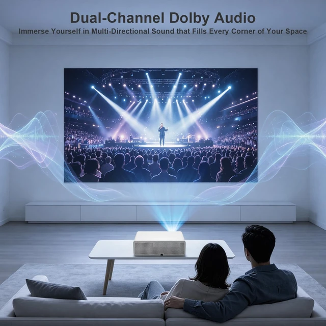 Alt view image 4 of 7 - 4K Smart Projector with Google TVNative 1080P 1000 ANSI Projector