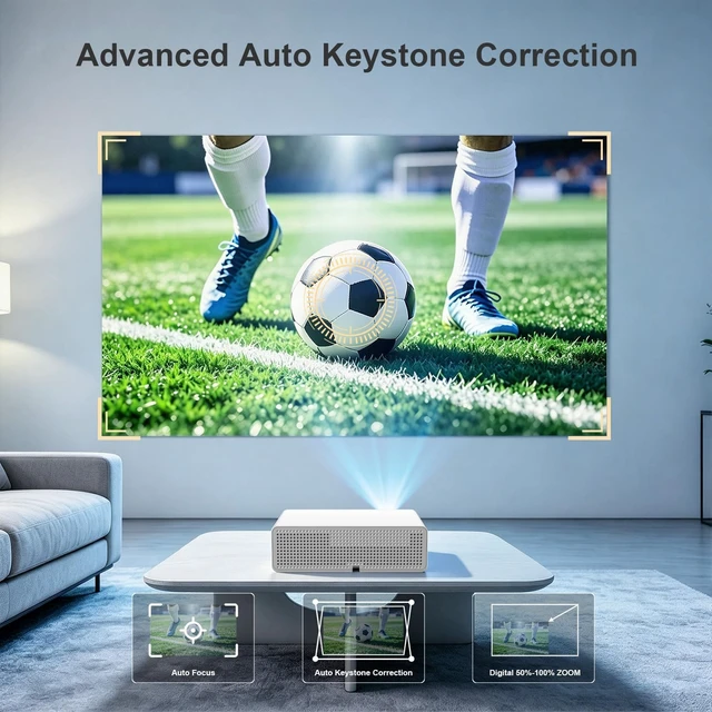Alt view image 6 of 7 - 4K Smart Projector with Google TVNative 1080P 1000 ANSI Projector