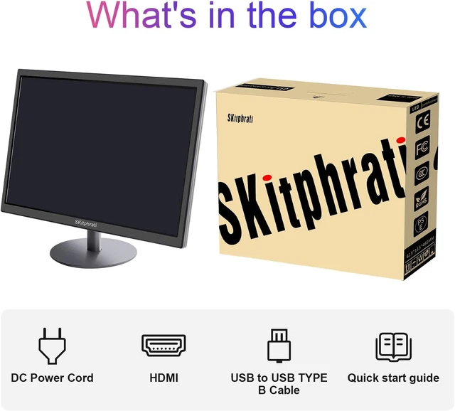 Alt view image 7 of 7 - 18.5 Inch Touchscreen Monitor HD 1366x768, VESA Wall Mountable, 10-Points Computer Touch Screen PC Display with Type-B HDMI VGA Port, 75Hz Desktop Touch Display, Black