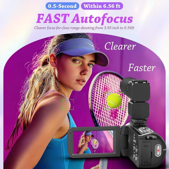 Alt view image 4 of 7 - 4K HD 80MP Camcorder Video Camera Vlogging Camera for YouTube