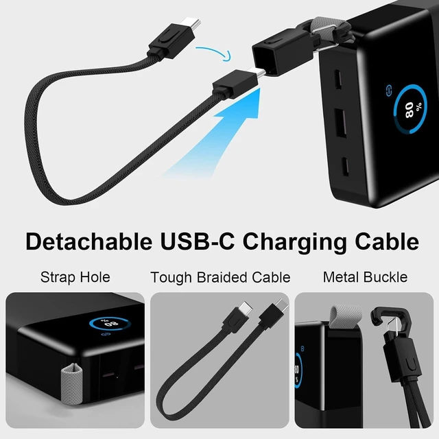 Alt view image 5 of 7 - Portable Charger 187W 25000mAh Power Bank w/Smart Display APP