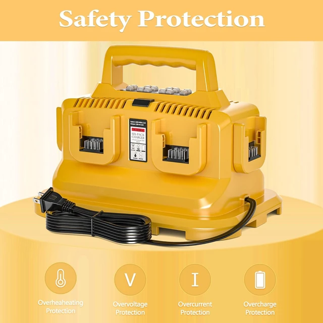Alt view image 4 of 7 - Upgraded 6-Ports Rapid Battery Charger Station for Dewalt 20V/60V Charger
