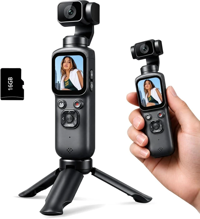 Main image of 4K Vlogging Camera with 330° Gimbal Lens & 75MP Photo, WiFi Pocket Camera