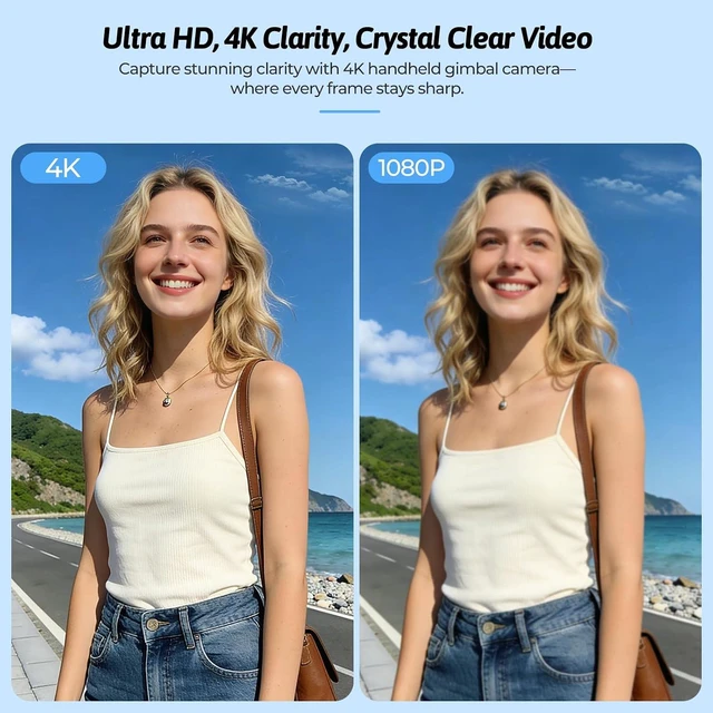 Alt view image 2 of 7 - 4K Vlogging Camera with 330° Gimbal Lens & 75MP Photo, WiFi Pocket Camera