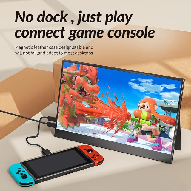 Alt view image 4 of 7 - Portable Monitor 15.6 Inch 1080P FHD IPS 65% sRGB Travel Monitor with USB-C HDMI Portable Screen Second Screen for Laptop MacBook Surface PC PS4/5, VESA Mountable, with Kickstand