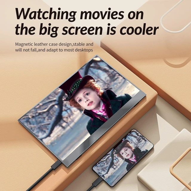 Alt view image 6 of 7 - Portable Monitor 15.6 Inch 1080P FHD IPS 65% sRGB Travel Monitor with USB-C HDMI Portable Screen Second Screen for Laptop MacBook Surface PC PS4/5, VESA Mountable, with Kickstand