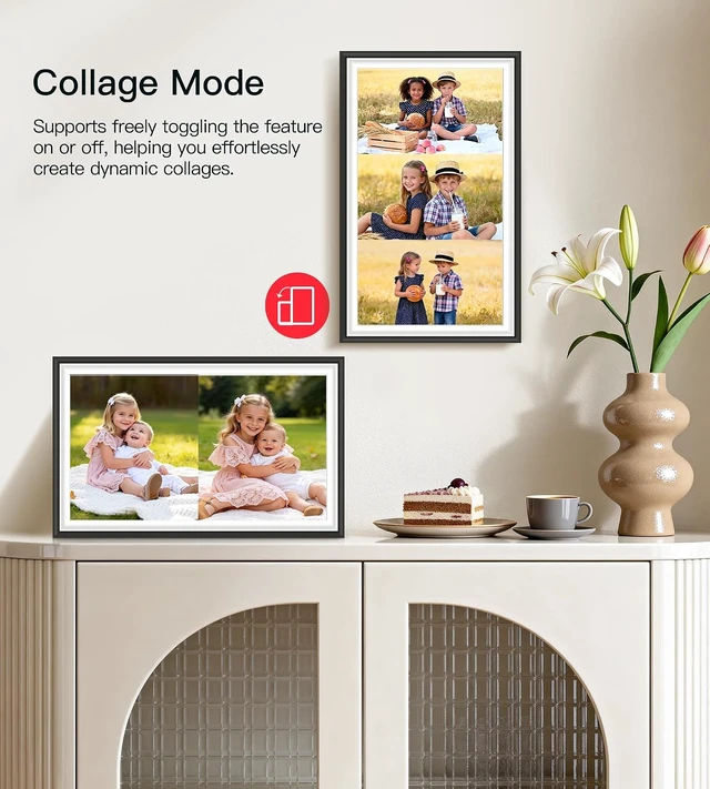 Alt view image 7 of 7 - 64GB Frameo 15.6" Digital Picture Frame WiFi, Large Electronic Photo Frames