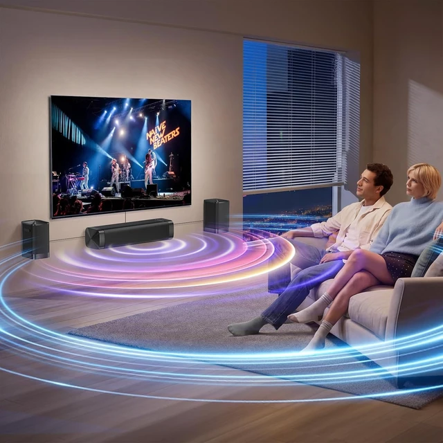 Alt view image 5 of 7 - 110W Sound Bar for Smart TV, Dolby Digital Plus Soundbar for TV, Bluetooth 5.3, ARC Opt AUX Connect for Home Theater