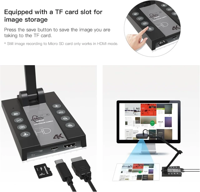 Alt view image 6 of 7 - 4K 15MP Webcam with Zoom,Autofocus,and Foldable Design