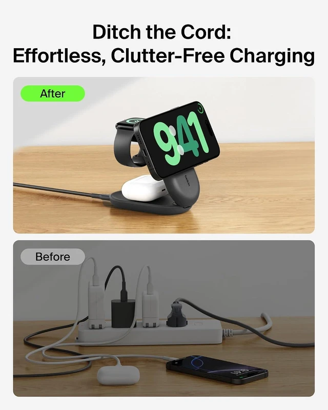 Alt view image 6 of 7 - Qi2.2 25W Wireless 3 in 1 Foldable Fast Charging Station for iPhone