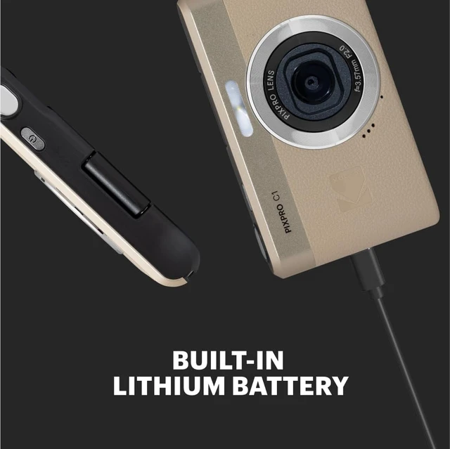Alt view image 4 of 6 - PIXPRO C1 13MP Compact Digital Camera, 26mm Fixed Lens, Tan