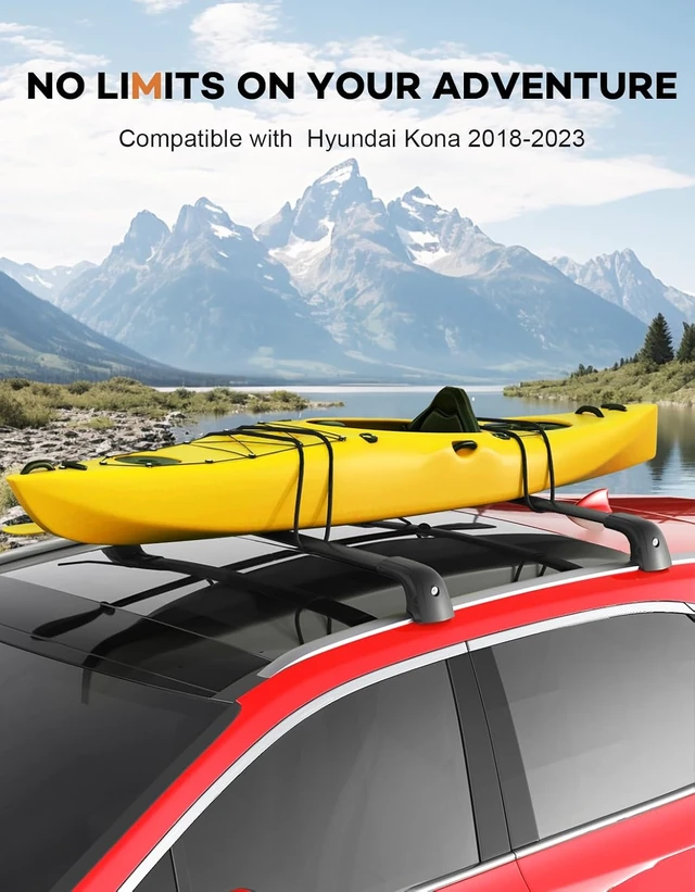Alt view image 6 of 7 - Roof Rack Cross Bars for 2018-2023 Hyundai Kona & Kona N & Kona Electric