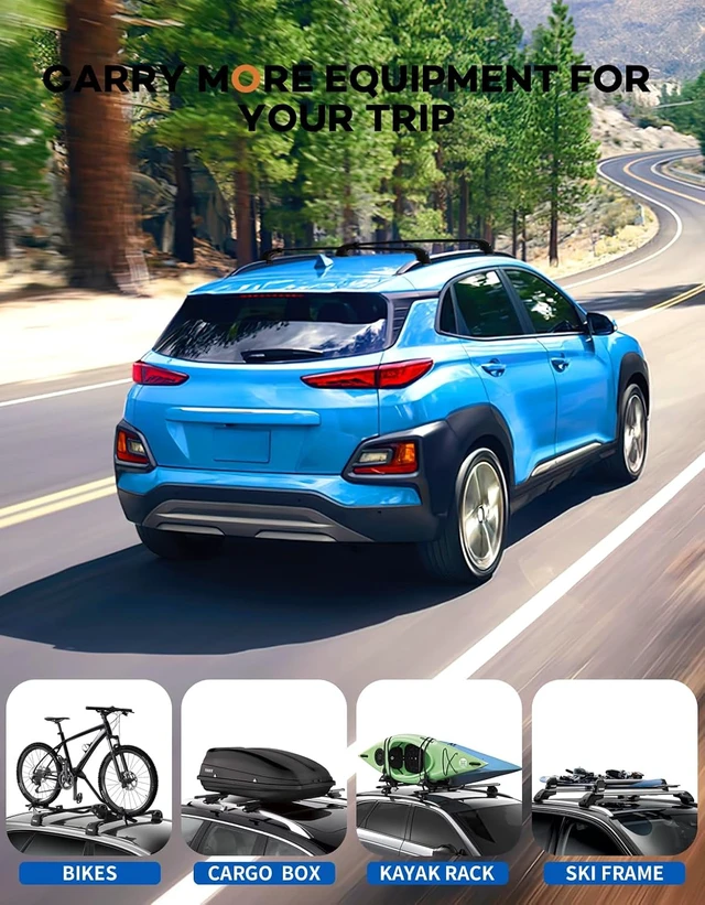 Alt view image 7 of 7 - Roof Rack Cross Bars for 2018-2023 Hyundai Kona & Kona N & Kona Electric