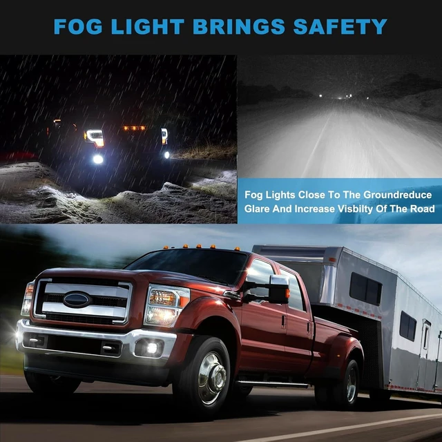 Alt view image 6 of 6 - LED Fog Lights for Ford 2011-2016 F250/F350/F450/F550 Super Duty, Bumper Driving LED Fog Lamp Assembly Replacement FogLight Kit, DOT Certified1 Pair